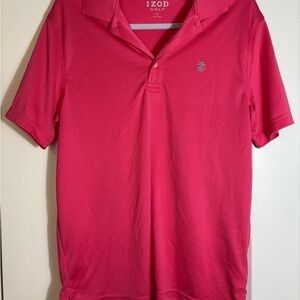 IZOD Golf Pink Mens‎ Polo Size S Square Pattern